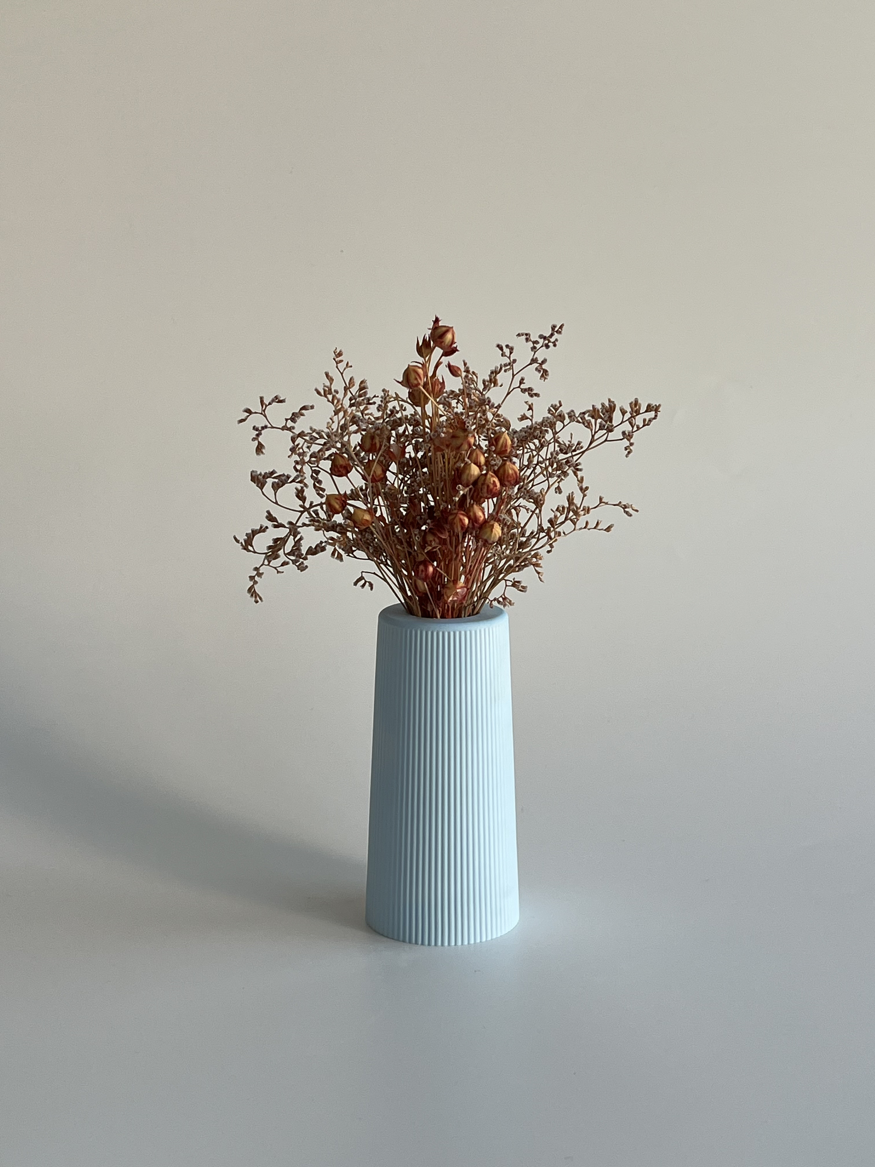 Dikey Çizgi Vazo - Azure