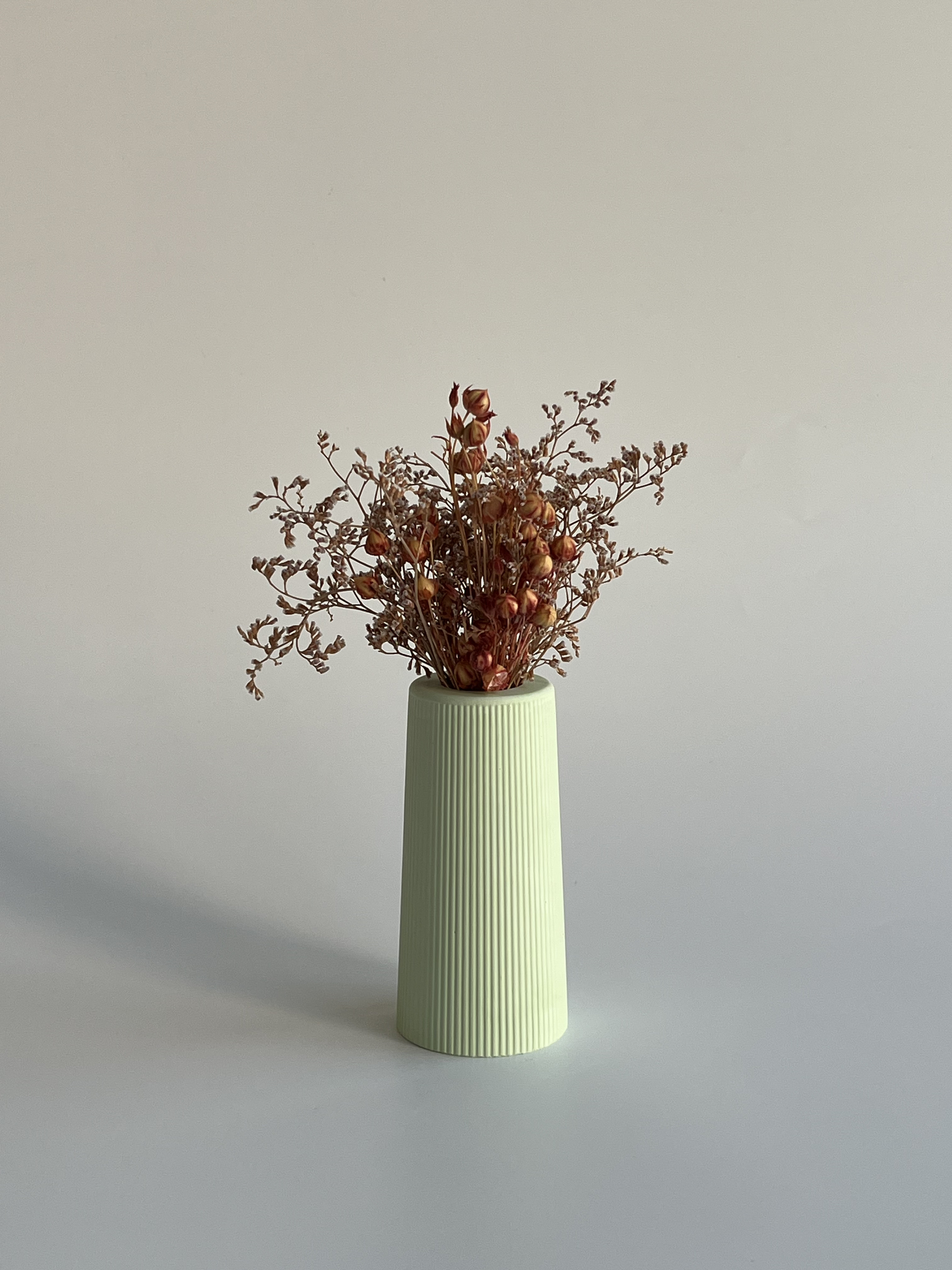 Dikey Çizgi Vazo - Sage