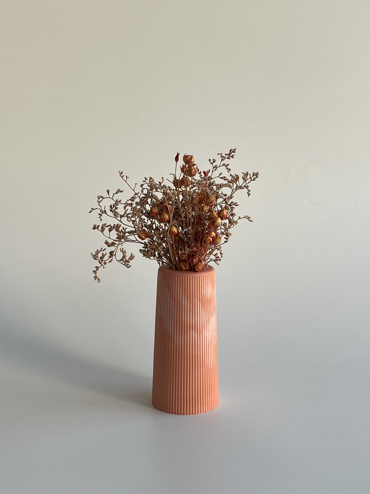 Dikey Çizgi Vazo - Amber